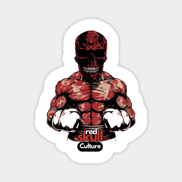 Red Skull Culture, Boxer Edition, Unisex t-shirt, boxing t-shirts, boxing lovers, gift for boxing fans, skull t-shirts Magnet by Clinsh Online 