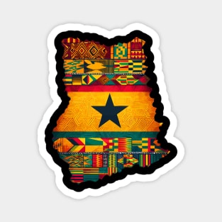 Ghana Map Kente Pattern Magnet