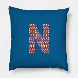 Monogram Letter N- geometric pattern Pillow