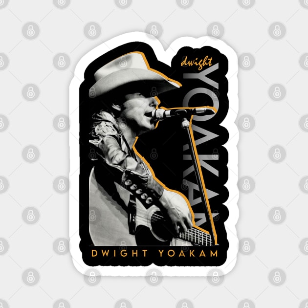 Dwight Yoakam Vintage Style Country Magnet by Dami BlackTint