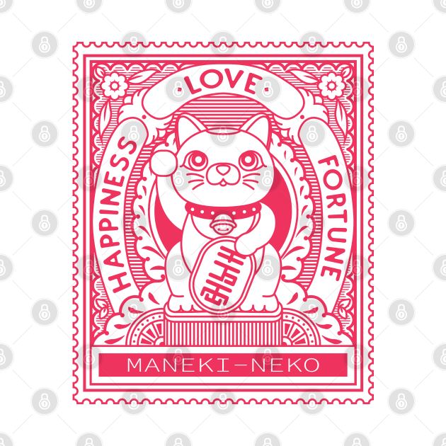 Maneki Neko Stamp by Chrivart