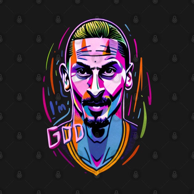 Zlatan the GOD popart caricature by BAJAJU