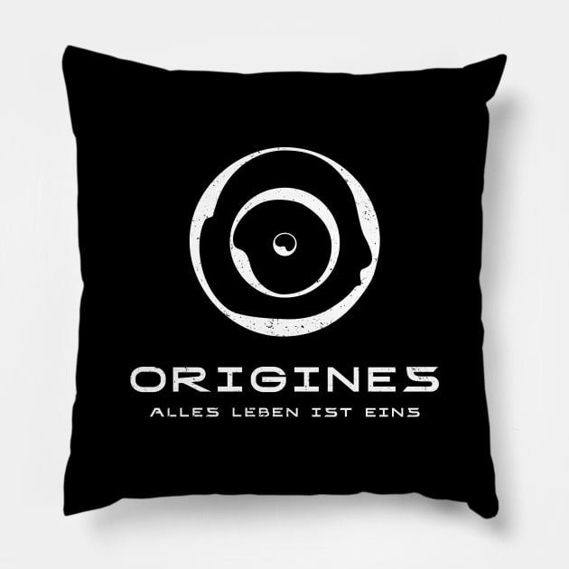 Origines - Alles Leben ist eins Pillow by BadCatDesigns