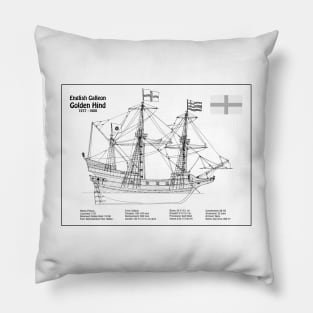 Golden Hind or Golden Hinde. Francis Drake Ship - BDL Pillow