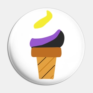 Non-Binary LGBT Pride Ice Cream Pin