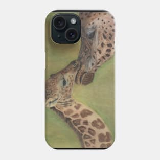 Giraffe Mom and Baby wildlife Phone Case