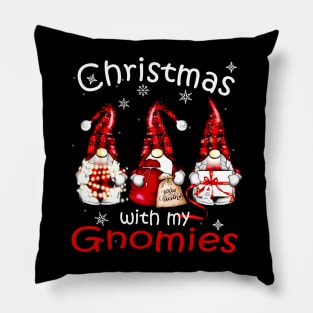 Gnome Family Christmas Buffalo Plaid Christmas With My Gnomies Pillow