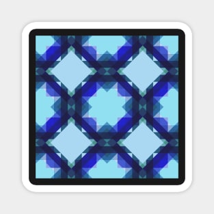 Mid Mod Star Quilt Blue Magnet