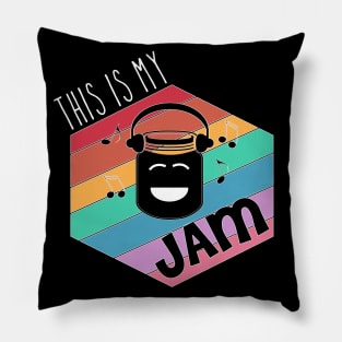 This is my Jam funny music food pun jam rainbow Pillow