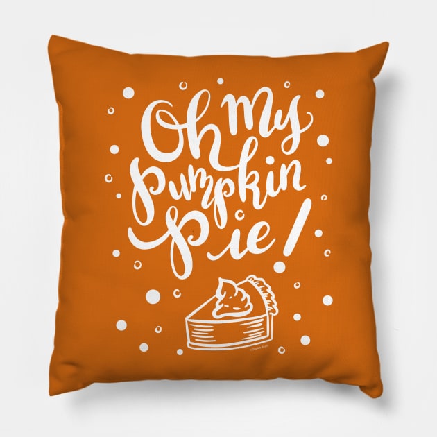 Oh My Pumpkin Pie with Pumpkin Spice Flakes Pillow by DoubleBrush