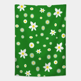 White and Yellow Daisies Tapestry