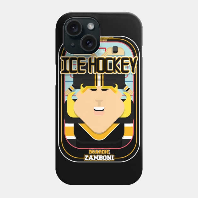 Ice Hockey Black and Yellow - Boardie Zamboni - Hazel version Phone Case by Boxedspapercrafts