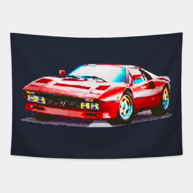 RED SPORTS CAR PIXEL Tapestry by CharlieCreator