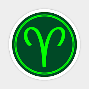 Cool Green Aries Symbol Magnet