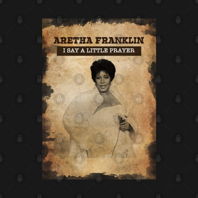 Vintage Old Paper 80s Style Aretha Franklin /// I Say Little PRAYER by Madesu Art