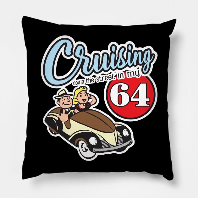 Cruising Down the Street in my 64! Pillow by digifab