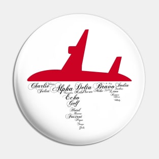 Aviation Phonetic Alphabet Pilot Airplane Pin