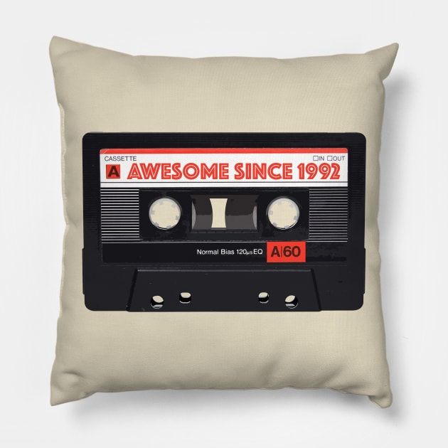 Classic Cassette Tape Mixtape - Awesome Since 1992 Birthday Gift Pillow by DankFutura