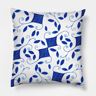 Blue Doodle Patterns Pillow