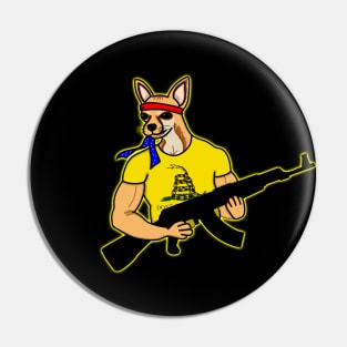 Tough Guy Chihuahua (Dark Shirt version) Pin