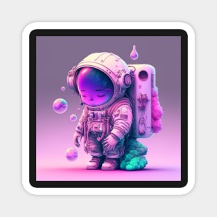 Vapor Wave Astronaut Magnet