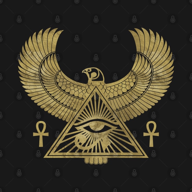 Golden Egyptian Eye of Horus - Wadjet by Nartissima