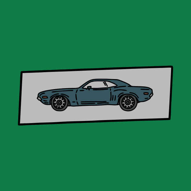 vintage muscle car hand drawn by fokaction