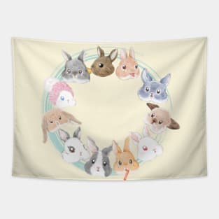 Circle Pastel Bunny Tapestry