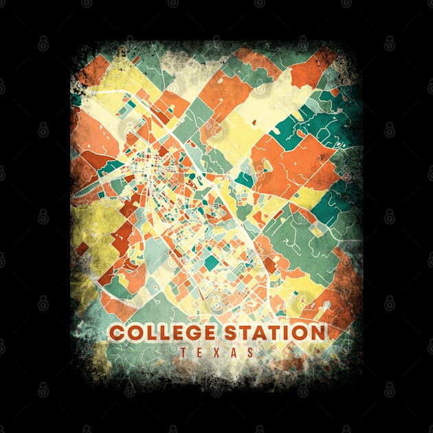 College Station Texas US map by SerenityByAlex