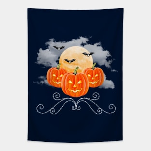 Moonlit Pumpkins Tapestry