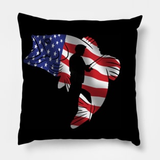 american shirt, fishing shirt, flag american, gift Pillow