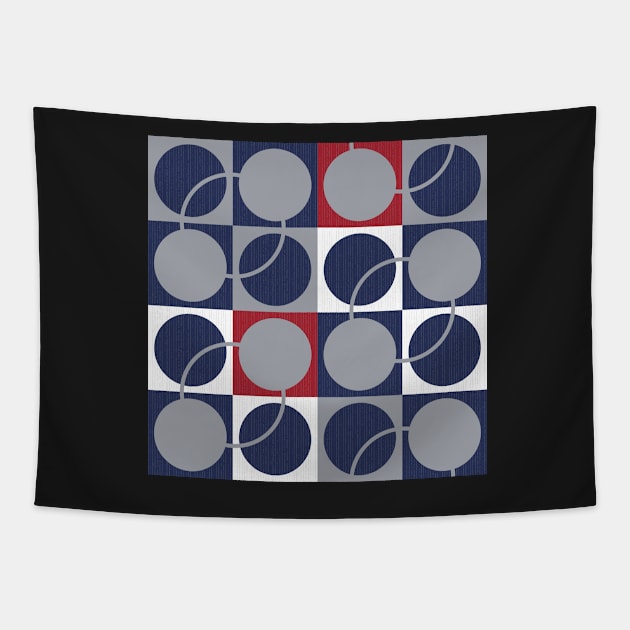 Pattern of blue and gray circles in a square Tapestry by colorofmagic