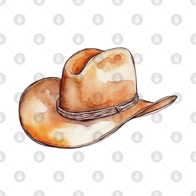 Watercolor cowboy hat by HJstudioDesigns
