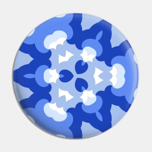 Kaleidoscope of Abstract Blue Triangle Pin