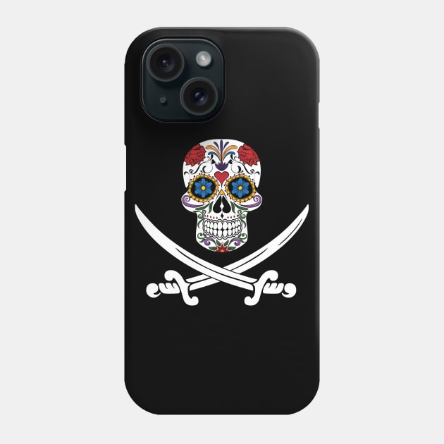 Mexican Skull Pirate Flag Phone Case by Daily Design