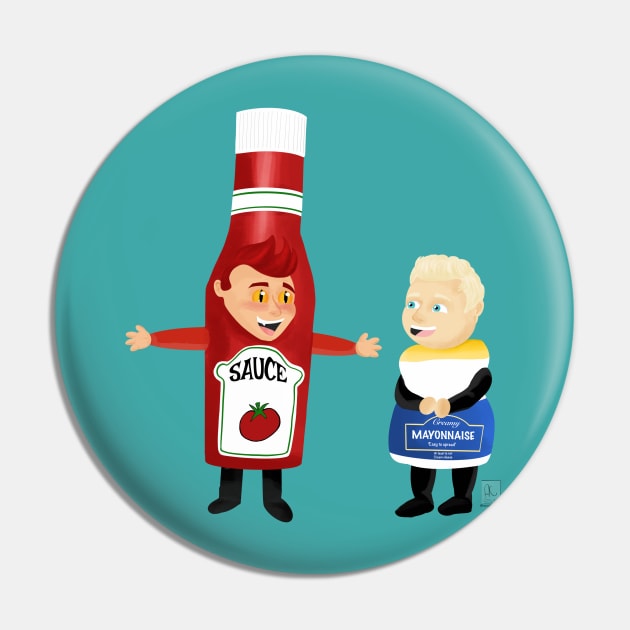 Ketchup and Mayo Pin by AC Salva