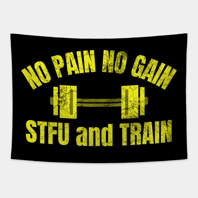 No Pain No Gain Tapestry by IndiPrintables