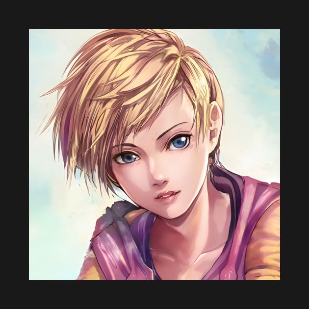 Hot Blonde Anime Girl with Short Hair by animegirlnft