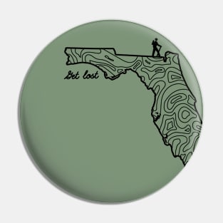 Get Lost Hiking Topographic Art Hike Florida State Map Pin