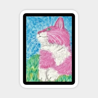 Cute pink kitty cat art Magnet