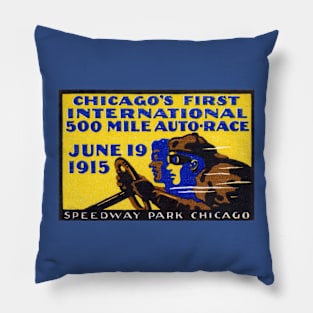 1915 Chicago Auto Race Pillow