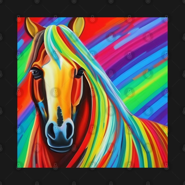 Horse Rainbow Painting by KayBee Gift Shop