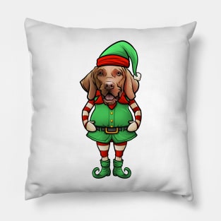 Funny Vizsla Christmas Elf Pillow