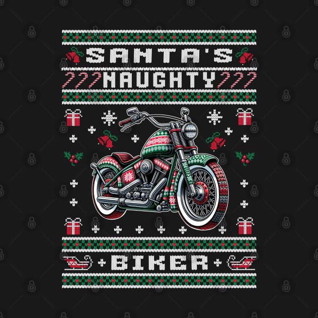 Naughty Biker - Ugly Christmas Sweater by Kicosh