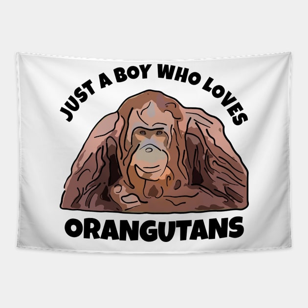 Just a Boy Who Loves Orangutans Tapestry by ardp13