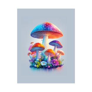 Gorgeous Mushrooms In Watercolor Style - AI Art T-Shirt