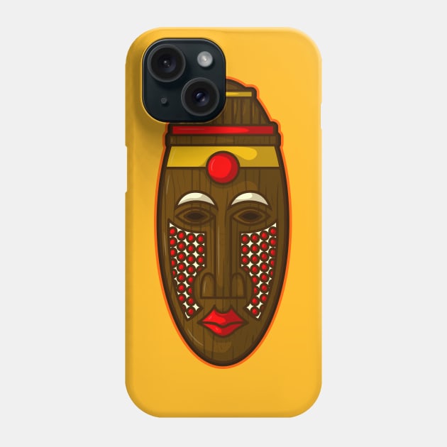 Ancient african aboriginal mask design Phone Case by Drumsartco