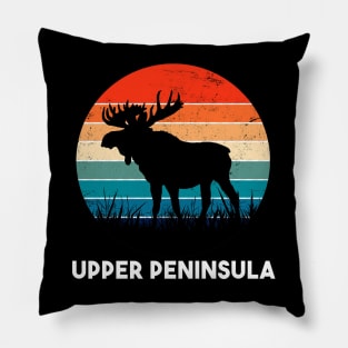 Upper Peninsula Moose Sunset Pillow