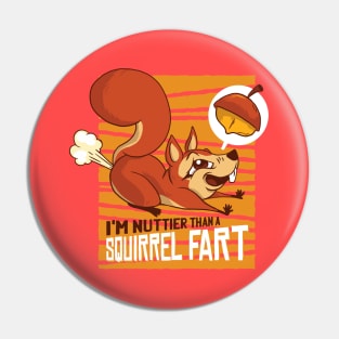 Squirrel Fart Funny Cartoon Graphic Design Pin