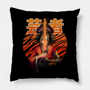 Cyber Geisha Artwork Pillow